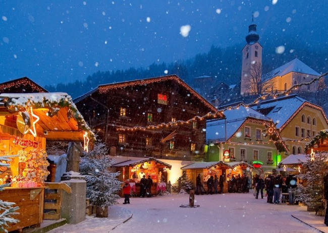 Blick auf den Salzburger Bergadvent bei Schneefall © Tourismusverband Großarltal