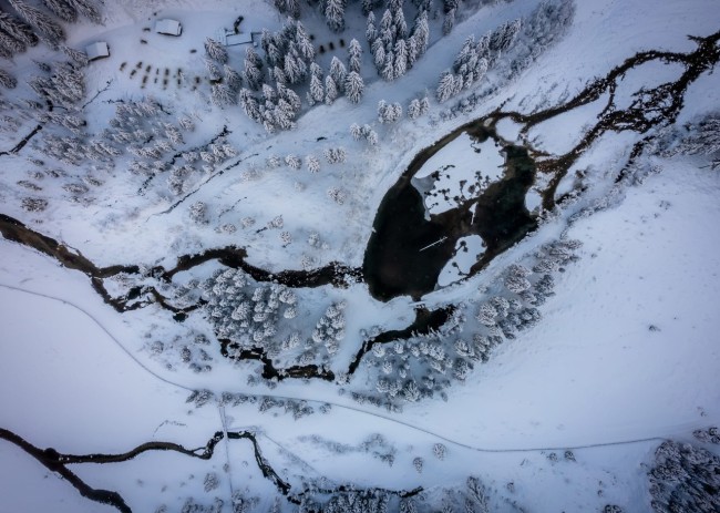 Drohnenaufnahme vom Talschluss Hüttschlag im Winter © Tourismusverband Großarltal